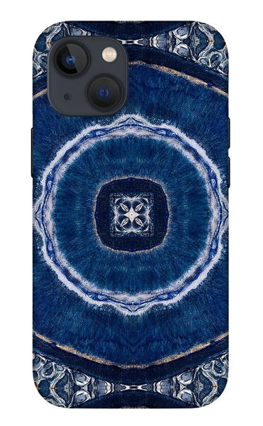 Blue Striped Agate Abstract II - Phone Case