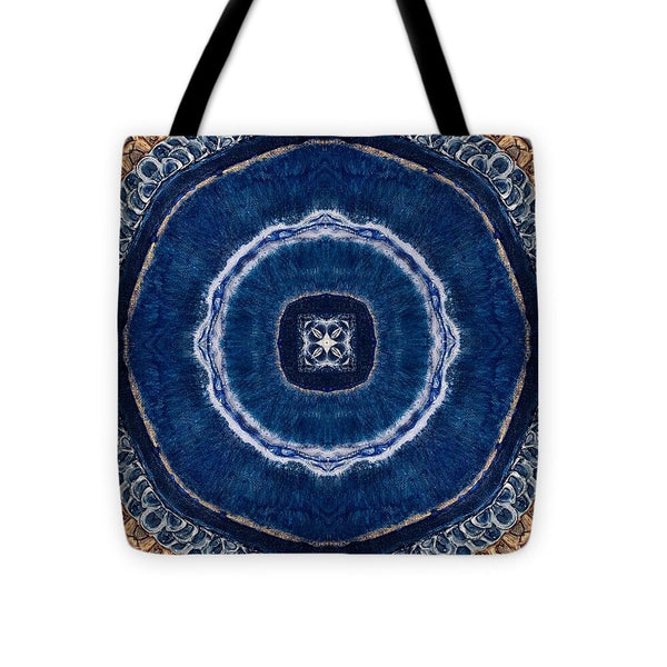Blue Striped Agate Abstract II - Tote Bag