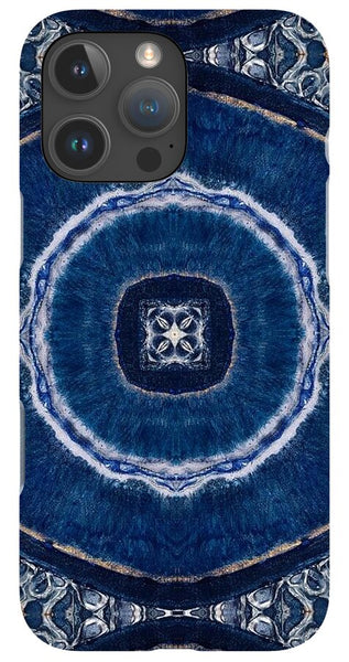 Blue Striped Agate Abstract II - Phone Case