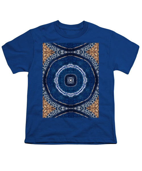 Blue Striped Agate Abstract II - Youth T-Shirt