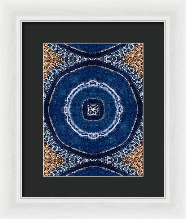 Blue Striped Agate Abstract II - Framed Print