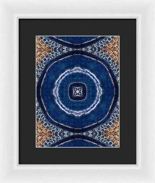 Blue Striped Agate Abstract II - Framed Print