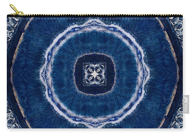 Blue Striped Agate Abstract II - Zip Pouch