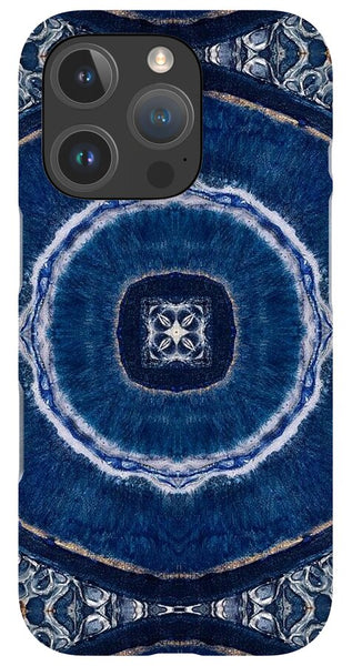 Blue Striped Agate Abstract II - Phone Case