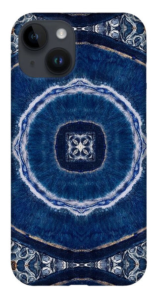 Blue Striped Agate Abstract II - Phone Case