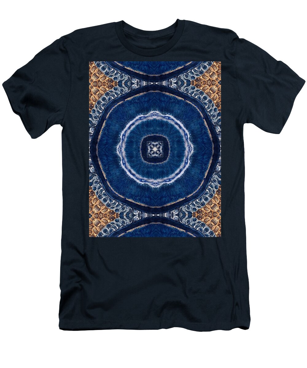 Blue Striped Agate Abstract II - T-Shirt