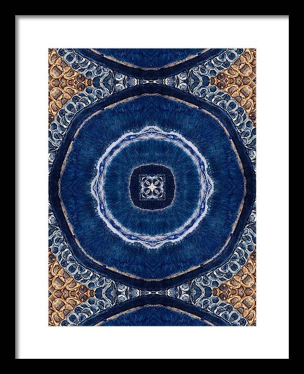 Blue Striped Agate Abstract II - Framed Print