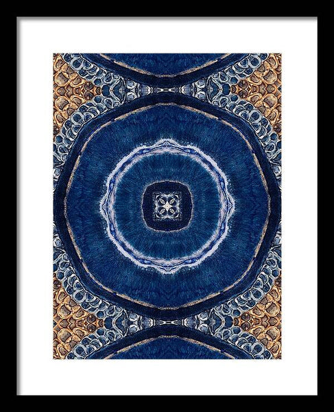 Blue Striped Agate Abstract II - Framed Print