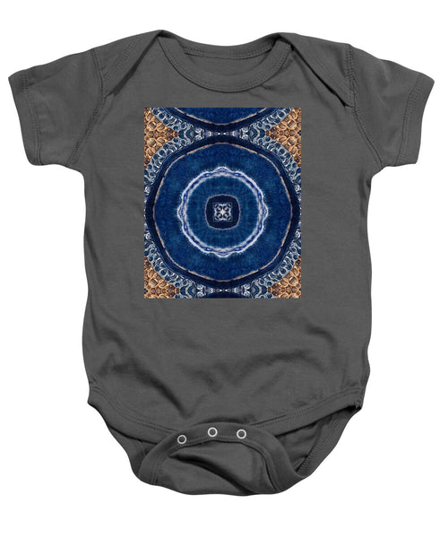 Blue Striped Agate Abstract II - Baby Onesie