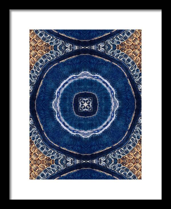 Blue Striped Agate Abstract II - Framed Print