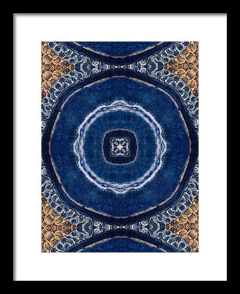 Blue Striped Agate Abstract II - Framed Print