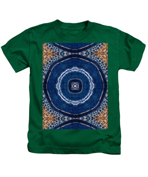 Blue Striped Agate Abstract II - Kids T-Shirt
