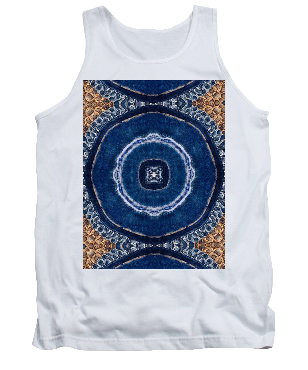 Blue Striped Agate Abstract II - Tank Top