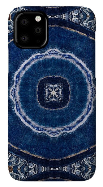 Blue Striped Agate Abstract II - Phone Case