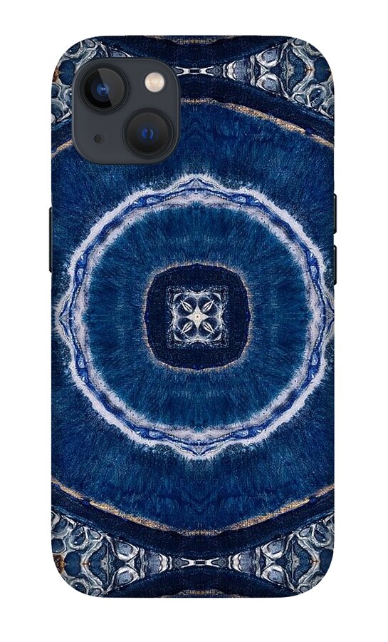 Blue Striped Agate Abstract II - Phone Case