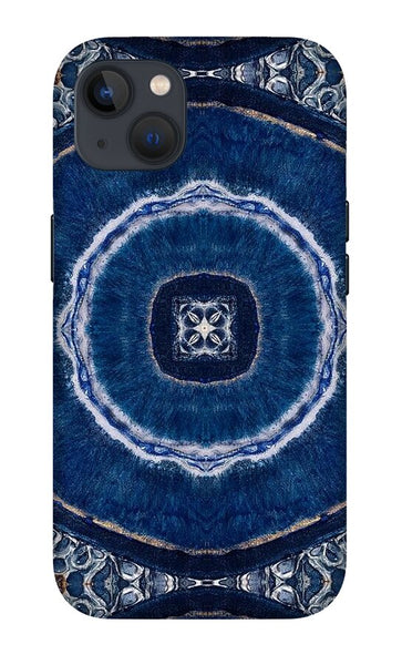 Blue Striped Agate Abstract II - Phone Case