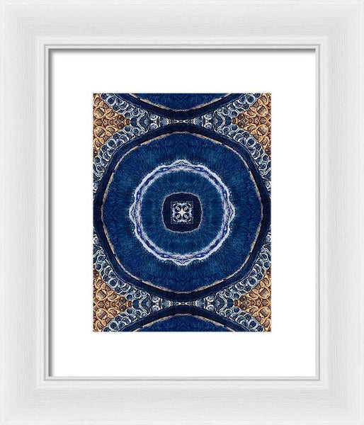 Blue Striped Agate Abstract II - Framed Print