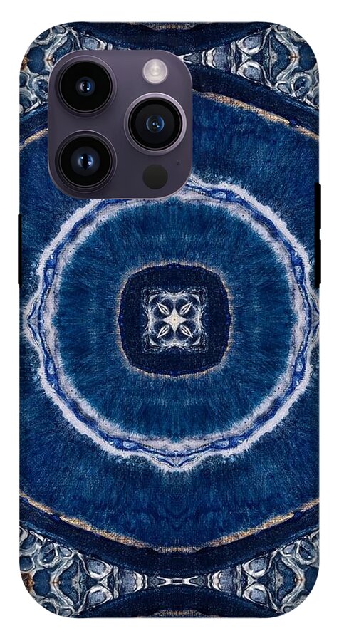 Blue Striped Agate Abstract II - Phone Case