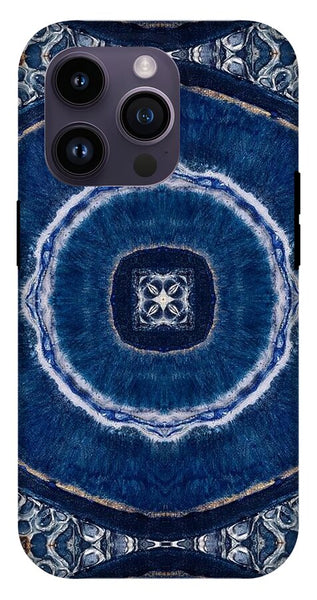 Blue Striped Agate Abstract II - Phone Case