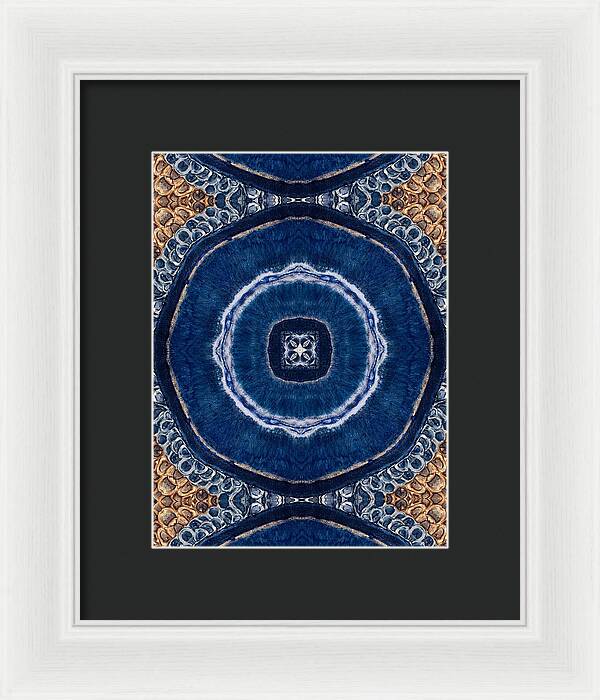 Blue Striped Agate Abstract II - Framed Print