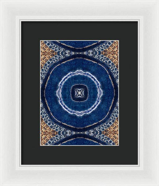 Blue Striped Agate Abstract II - Framed Print