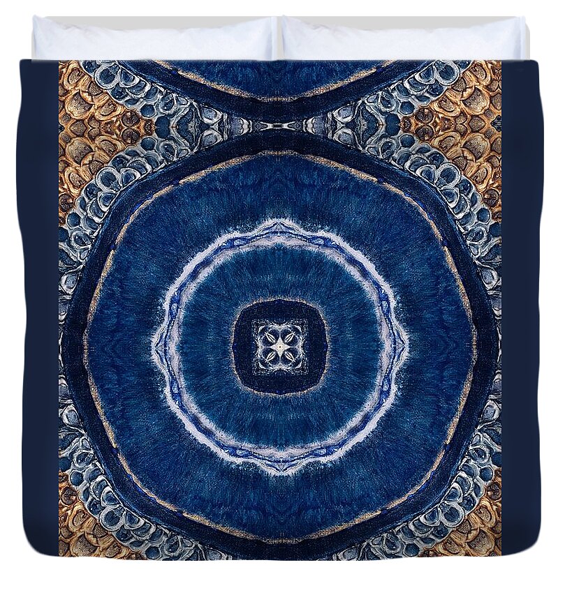 Blue Striped Agate Abstract II - Duvet Cover