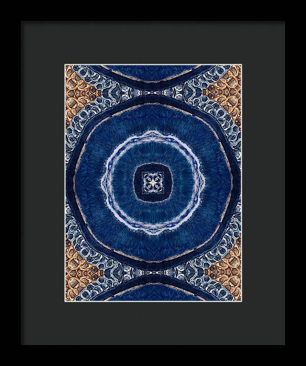 Blue Striped Agate Abstract II - Framed Print