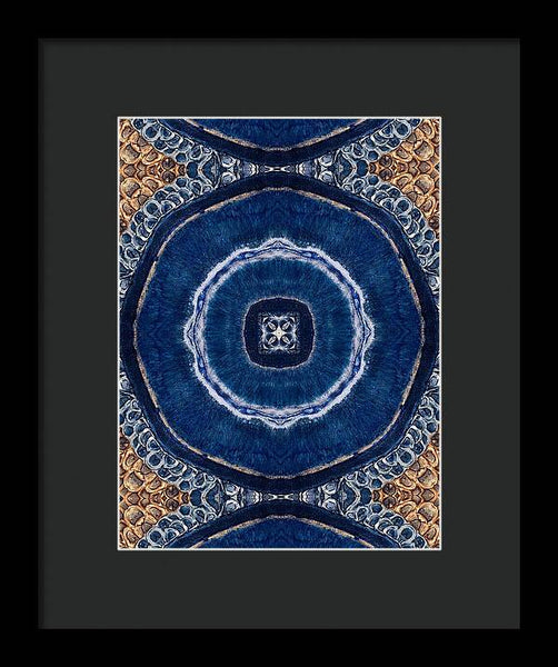 Blue Striped Agate Abstract II - Framed Print