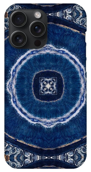 Blue Striped Agate Abstract II - Phone Case