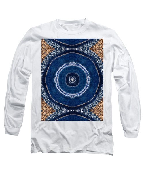 Blue Striped Agate Abstract II - Long Sleeve T-Shirt