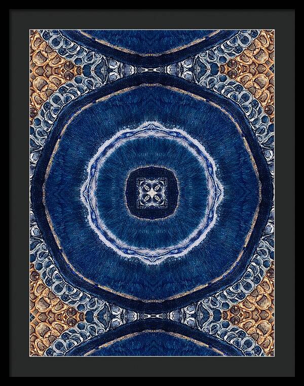 Blue Striped Agate Abstract II - Framed Print