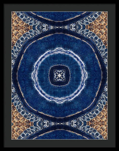 Blue Striped Agate Abstract II - Framed Print