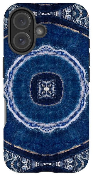 Blue Striped Agate Abstract II - Phone Case