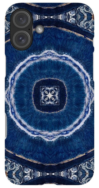 Blue Striped Agate Abstract II - Phone Case