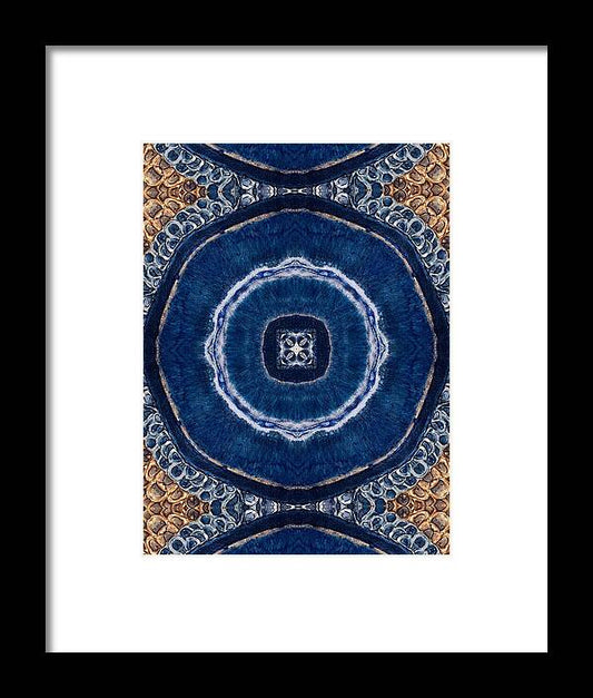 Blue Striped Agate Abstract II - Framed Print