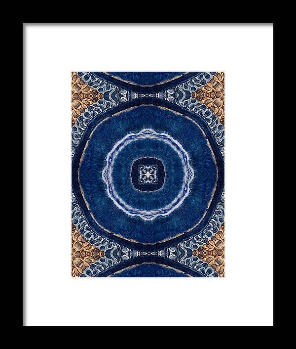 Blue Striped Agate Abstract II - Framed Print