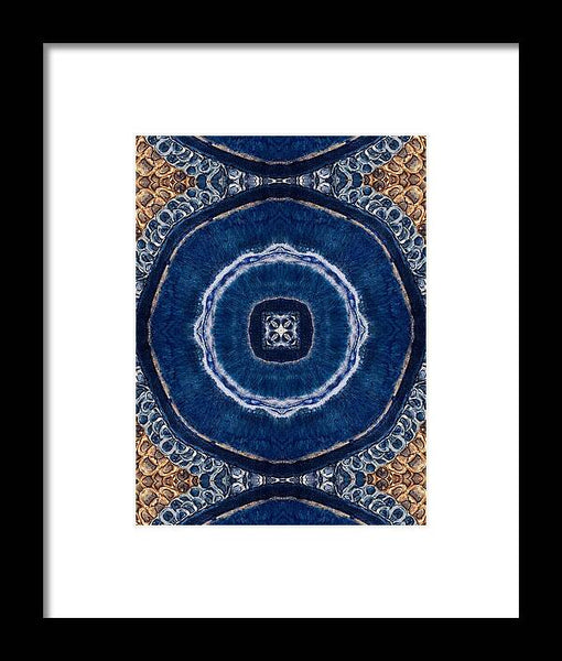 Blue Striped Agate Abstract II - Framed Print