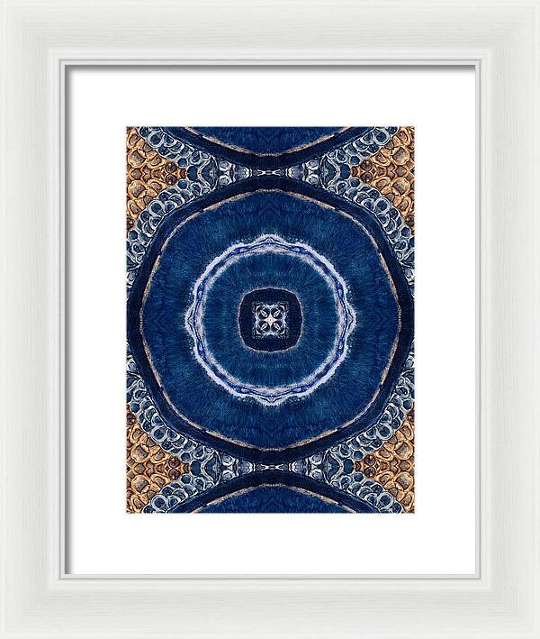 Blue Striped Agate Abstract II - Framed Print