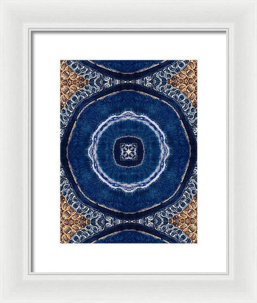 Blue Striped Agate Abstract II - Framed Print