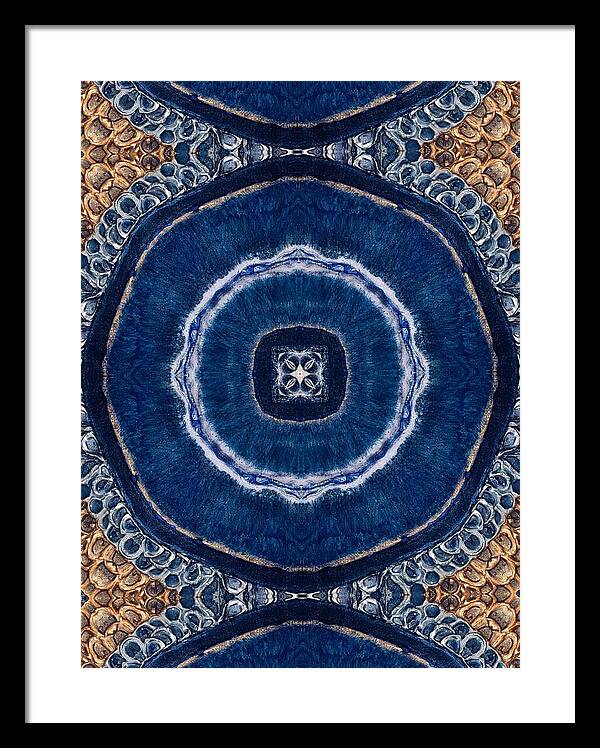 Blue Striped Agate Abstract II - Framed Print