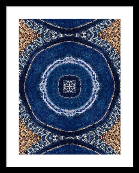 Blue Striped Agate Abstract II - Framed Print