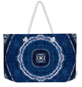 Blue Striped Agate Abstract II - Weekender Tote Bag