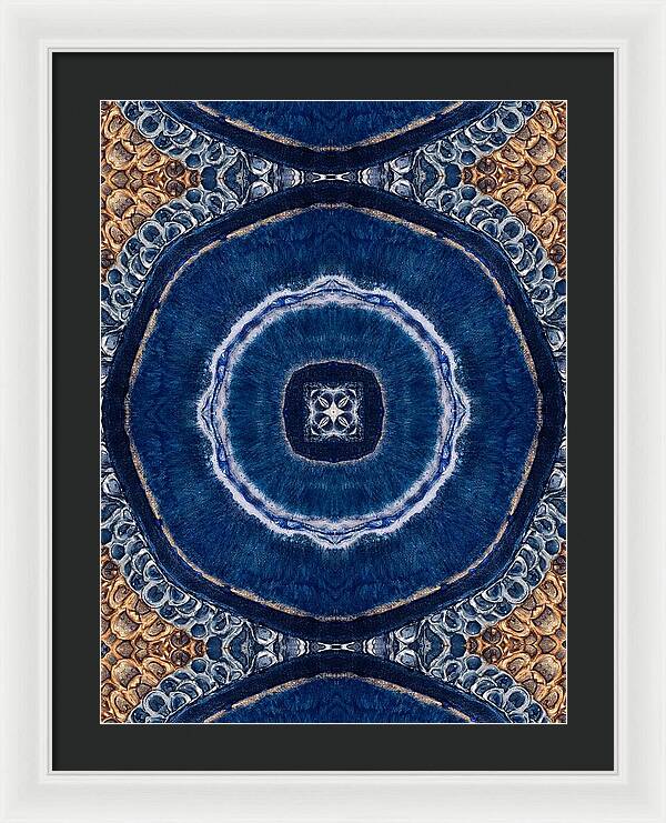 Blue Striped Agate Abstract II - Framed Print