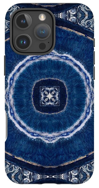 Blue Striped Agate Abstract II - Phone Case