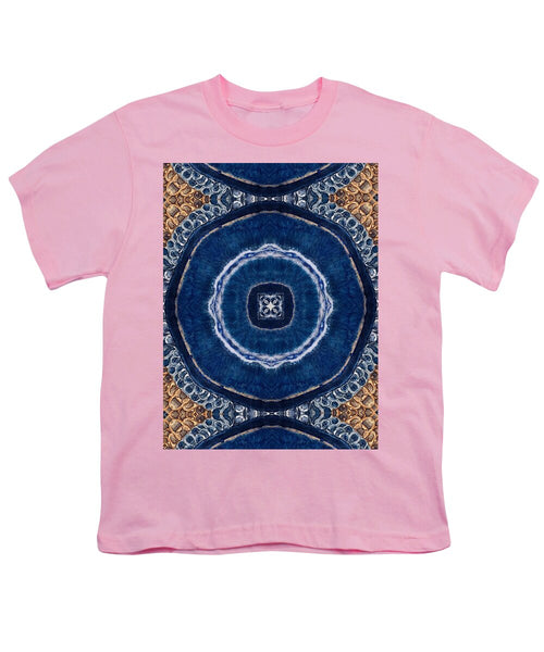 Blue Striped Agate Abstract II - Youth T-Shirt