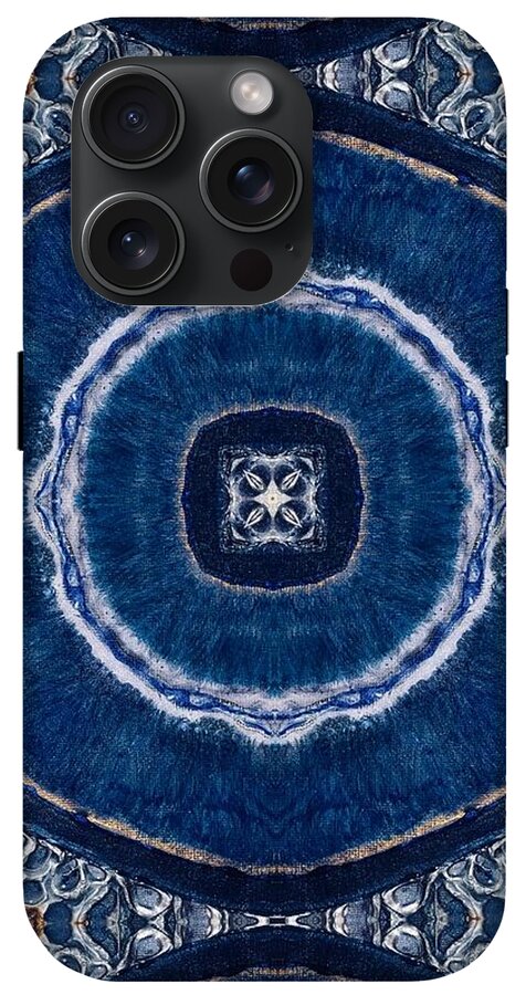 Blue Striped Agate Abstract II - Phone Case