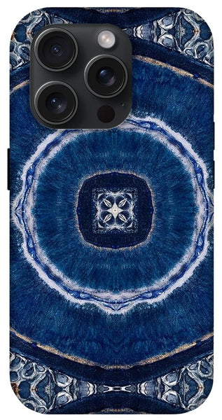 Blue Striped Agate Abstract II - Phone Case
