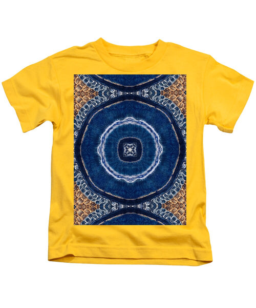 Blue Striped Agate Abstract II - Kids T-Shirt