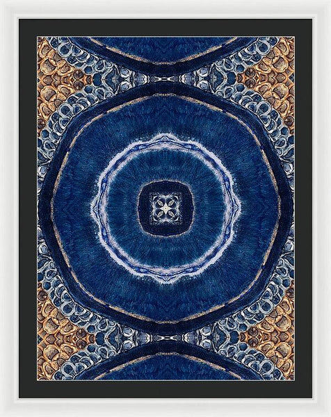 Blue Striped Agate Abstract II - Framed Print