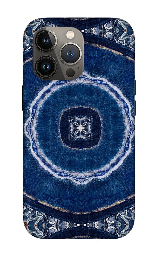 Blue Striped Agate Abstract II - Phone Case